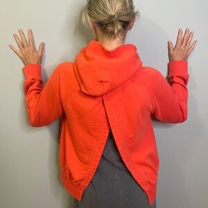 ATHLETA CROPPED OPEN BACK HOODIE SWEATSHIRT SIZE S